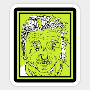 Albert Einstein Pop Art: Green Border Sticker